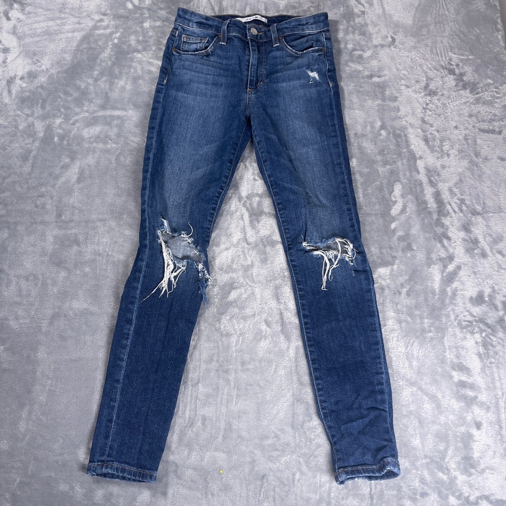 JOES JEANS High Rise Skinny‎ Ankle Distressed Blue Denim Women's Jeans W25